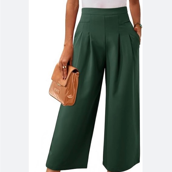 SMITH Green Wide Leg Pants High-Waisted - Picture 1 of 8